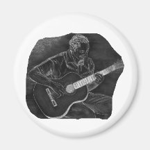 invert acoustic guitar player sit grey refrigerator magnets