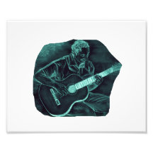 invert acoustic guitar player sitting pencil sketc photo