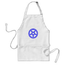 Inverted Blue Pentagram Aprons