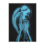 Inverted Sideways Angel in Black and Bright Blue canvas prints