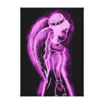 Inverted Sideways Angel in Black and Pink canvas prints