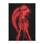 Inverted Sideways Angel in Black and Red canvas prints