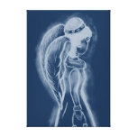 Inverted Sideways Angel in Dusky Blues canvas prints