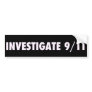 Investigate 911 Bumpersticker Bumper Sticker