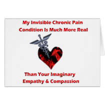 Invisible Chronic Pain Red Heart Greeting Card