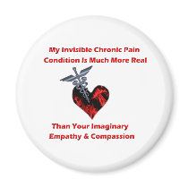 Invisible Chronic Pain Red Heart Magnets