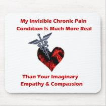 Invisible Chronic Pain Red Heart Mousepad
