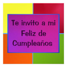Invitación - Feliz Cumpleaños - Purple-Multicolor Invite