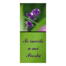 Invitación - Te invito a mi Fiesta - Flor Púrpura Custom Announcement