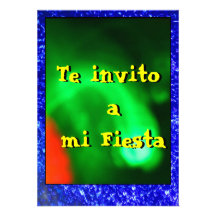 Invitación -Te invito a mi Fiesta - Verde y Azul Personalized Announcement