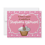 Invitaciones de cumpleaños, Fiesta de Rosa cupcake Personalized Announcements