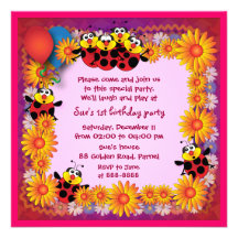 Invitation 039B d'anniversaire de enfant : 7 cocci