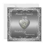 Invitation 25th Anniversary Wedding Silver Elegant