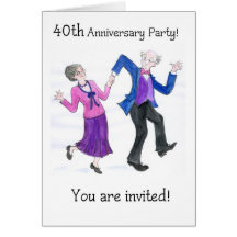 Invitation 40th Anniversary Party Greeting Cards