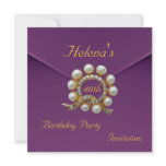 Invitation 40th Birthday Party Rich Plum Velvet