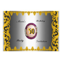 Invitation 50's Elegant women's Men's Birthday Par