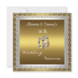 Invitation 50th Anniversary Wedding Gold Elegant