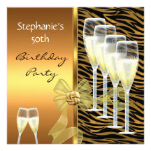 Invitation 50th Birthday Party Elegant Wild Gold