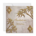 Invitation All Occasion Asian Gold Old Paper