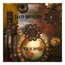 Invitation All Occasions Zizzago Steampunk Design