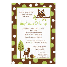 invitation animale de baby shower de région boisée