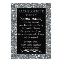 Invitation argentée de partie de Bachelorette de r