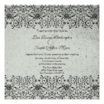 Invitation argentée noire élégante de mariage dama