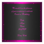 Invitation Birthday Black & Hot Pink Spots
