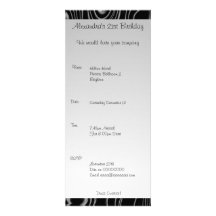 Invitation Birthday Black Tile Twist Long