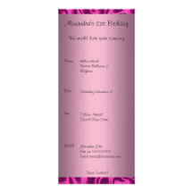 Invitation Birthday Bulgespider Pink Long
