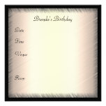 Invitation Birthday Frayed White and Black