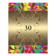 Invitation Birthday Gold Floral Glam