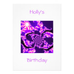 Invitation Birthday Purple Haze on White