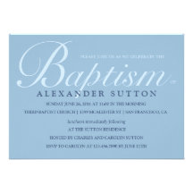 Invitation bleu simple de baptême/baptême