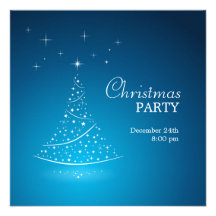 Invitation bleue de fête de Noël
