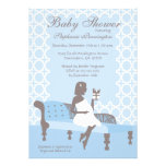 Invitation bleue élégante à la mode de crèche de b
