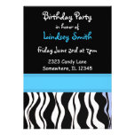 Invitation bleue et noire d'anniversaire d'impress