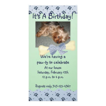 Invitation bleue et verte d'anniversaire d'emprein cartes de vœux avec photo