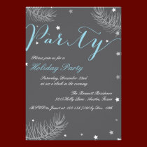 Invitation bleue magnifique de fête de vacances invitations