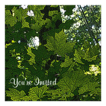 Invitation carrée de feuille