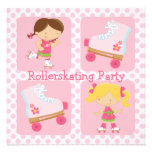 Invitation carrée de partie de Rollerskating du ro