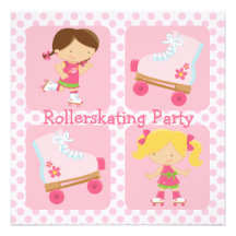 Invitation carrée de partie de Rollerskating du ro