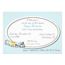 Invitation Checkered bleue de douche de bébé