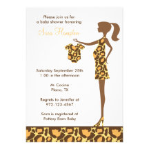 Invitation chic de baby shower d'empreinte de léop