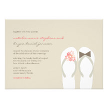 Invitation chic de mariage de plage d'été rose de 