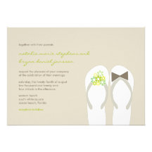 Invitation chic de mariage de plage d'été vert de 