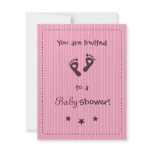 Invitation: chocolate and pink  - Baby Shower