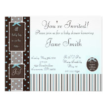 Invitation classique de baby shower de garçon bleu
