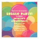 Invitation colorée d'anniversaire de partie de bul
