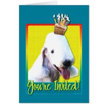 Invitation Cupcake - Bedlington Terrier Greeting Cards